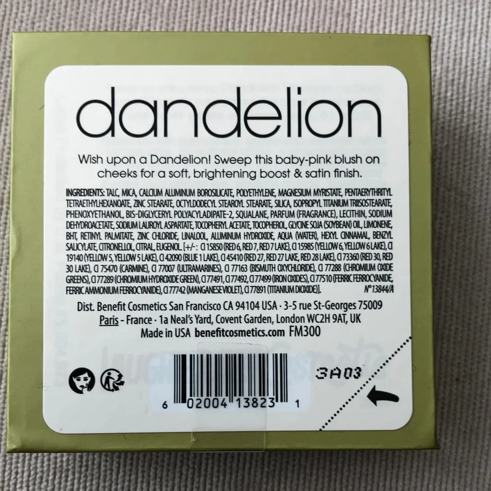 Benefit Dandelion Soft Pink Blush, sealed